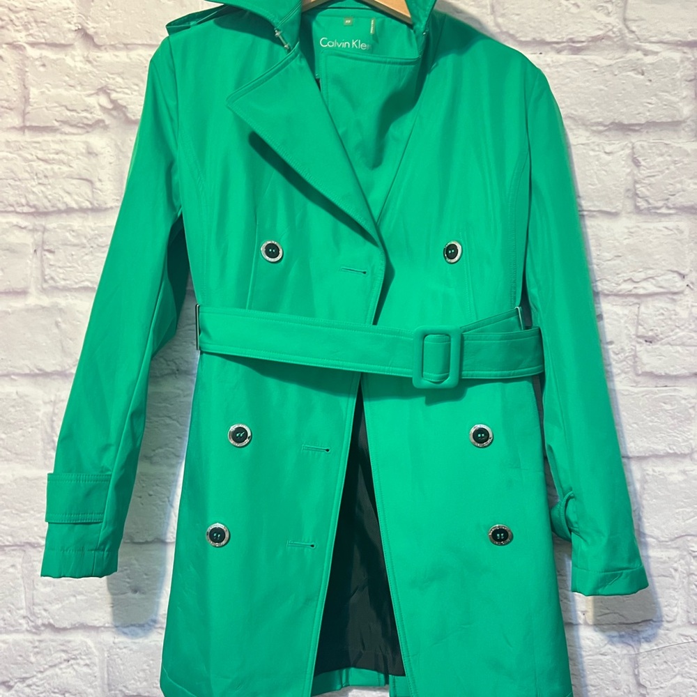 Calvin Klein Green Trench Coat
